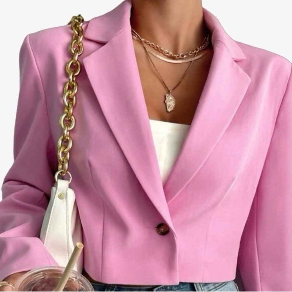 Cropped Pink Blazer